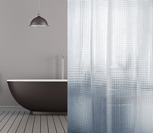 KS Handel 24 PEVA DUSCHVORHANG 3D Optik TRANSPARENT MOSAIK 120x180 cm INKL. DUSCHVORHANGRINGE! Shower Curtain 3D Clear von KS Handel 24