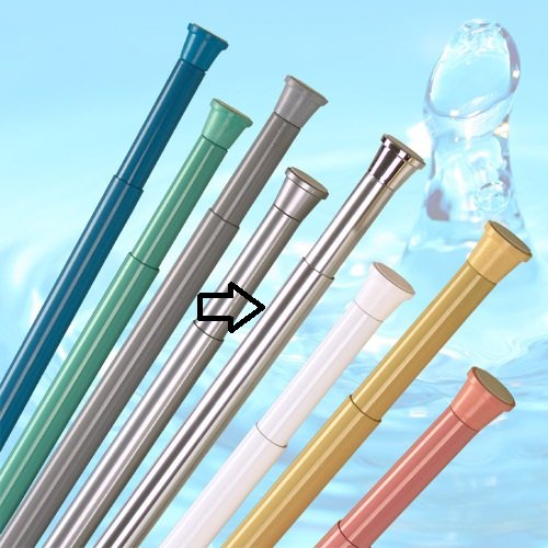 KS Handel 24 QUALITATIVE DUSCHVORHANGSTANGE 75-120 cm ALU Silber DUSCHSTANGE! Spring Shower Rod! von KS Handel 24