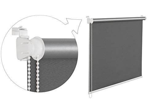 KS Handel 24 THERMOROLLO VERDUNKLUNGSROLLO 75x200 cm DUNKELGRAU FENSTERROLLO MIT THERMOBESCHICHUNG 100% ABDUNKLUNG INKL. SEILZUGHALTER von KS Handel 24