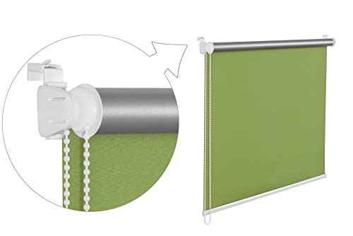 KS Handel 24 THERMOROLLO VERDUNKLUNGSROLLO 85x200 cm GRÜN FENSTERROLLO MIT THERMOBESCHICHUNG 100% ABDUNKLUNG INKL. SEILZUGHALTER von KS Handel 24