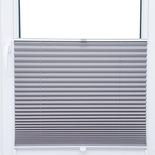 KS Handel 24 Thermo Black Out PLISSEE 50x100 cm FALTROLLO HELLGRAU Silber METALLIC 100% VERDUNKELND - 80 GRÖßEN im Shop - MEGA Auswahl von KS Handel 24