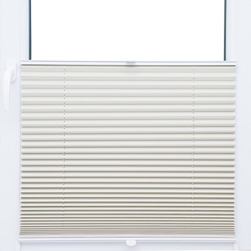 KS Handel 24 Thermo Black Out PLISSEE 80x200 cm FALTROLLO BEIGE METALLIC 100% VERDUNKELND - 80 GRÖßEN im Shop - MEGA Auswahl von KS Handel 24
