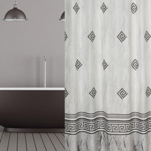 KS Handel 24 Top Designs Textil Duschvorhang 120x200 cm/Grau Weiß Ornamente von KS Handel 24