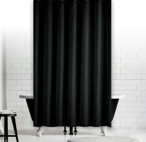 KS Handel 24 Top Designs Textil Duschvorhang 120x200 cm/Schwarz Uni von KS Handel 24