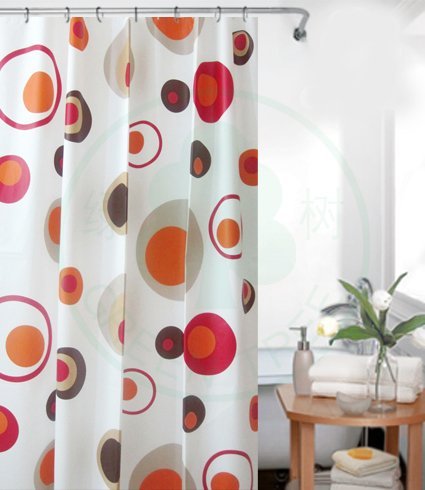 PEVA DUSCHVORHANG ROT BRAUN KREISE 180x180 cm INKL. RINGE PEVA DUSCHVORHANG ROT BRAUN KREISE 180x180 cm INKL. RINGE von Duschvorhang