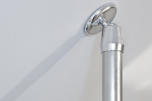 SCHRÄGWANDHALTER Ø27 mm DUSCHVORHANGSTANGE SCHRÄGWANDADAPTER WINKELSTANGE SILBER GLÄNZEND! ADAPTER FOR CORNER ROD SILVER! von KS Handel 24