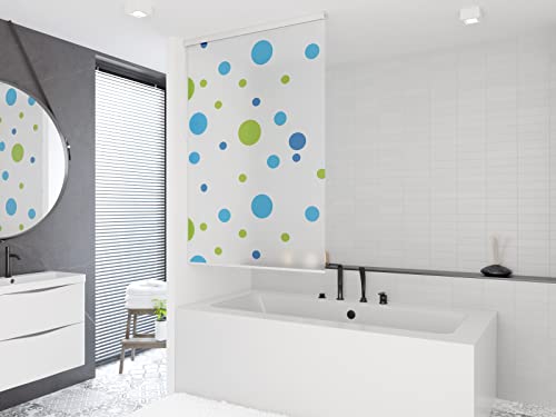 SONDERMAß! HALB-KASSETTEN DUSCHROLLO 100 cm BREIT MODELL SYLT WEISS BLAU GRÜN DUSCHVORHANG x 240! SHOWER ROLLO CURTAIN! von Tropik Home