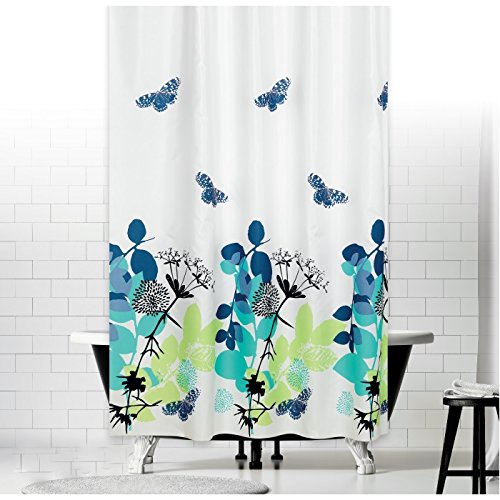 TEXTIL DUSCHVORHANG NATURA 240x200 INKL. RINGE WEISS LILA BLAU SCHWARZ 240 x 200! SHOWER CURTAIN NATURA! von KS Handel 24