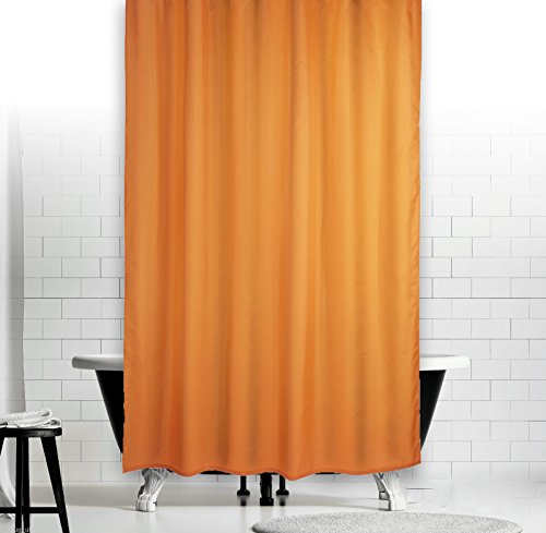 KS Handel 24 Textil DUSCHVORHANG ORANGE 240x200 INKL Ringe 240 x 200 cm! Shower Curtain ORANGE! von KS Handel 24