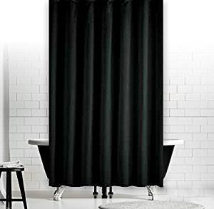 KS Handel 24 Textil DUSCHVORHANG Uni SCHWARZ 180x230 cm 180 BREIT X 230 cm HOCH! Shower Curtain Black! von KS Handel 24