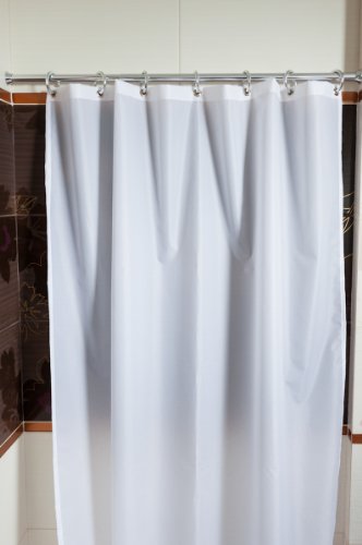 TEXTIL DUSCHVORHANG WEISS 180x180 cm - METALLÖSEN - SILBERNE RINGE 180 x 180 cm! SHOWER CURTAIN WHITE! von KS Handel 24
