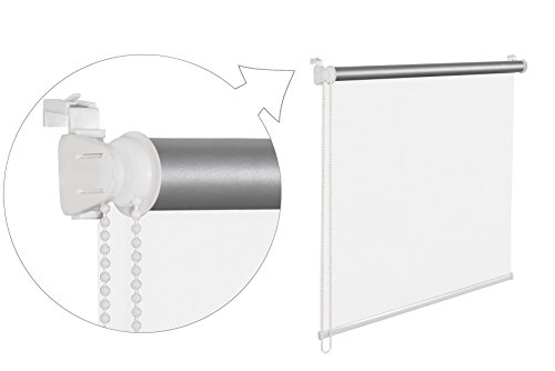 KS Handel 24 THERMOROLLO VERDUNKLUNGSROLLO 75x200 cm Weiss FENSTERROLLO MIT THERMOBESCHICHUNG 100% ABDUNKLUNG INKL. SEILZUGHALTER von KS Handel 24