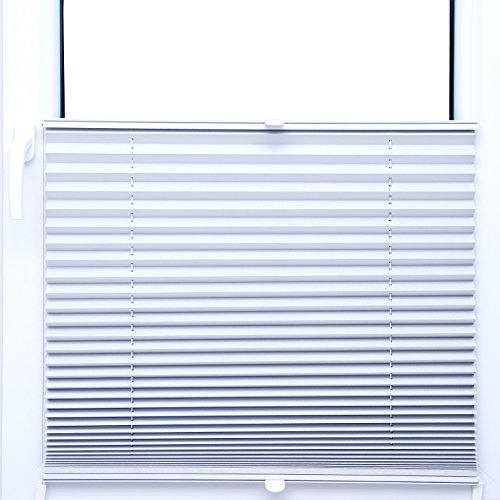 Thermo Black Out PLISSEE 50x200 cm FALTROLLO Weiss Silber 100% VERDUNKELND - 80 GRÖßEN im Shop - MEGA Auswahl von KS Handel 24