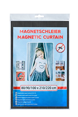 INSEKTENSCHUTZ MAGNETVORHANG SCHWARZ 80/90/100X210/220 cm TÜRNETZ FLIEGENGITTER Magnet von KS Handel 24