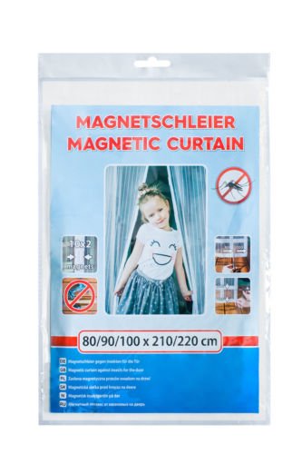 INSEKTENSCHUTZ MAGNETVORHANG WEISS 80/90/100X210/220 CM TÜRNETZ FLIEGENGITTER MAGNET von KS Handel