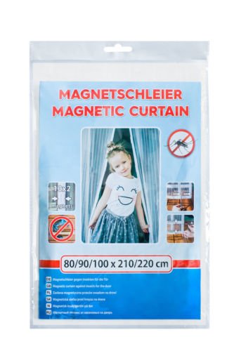 INSEKTENSCHUTZ MAGNETVORHANG Weiss 80/90/100X210/220 cm TÜRNETZ FLIEGENGITTER Magnet von KS Handel