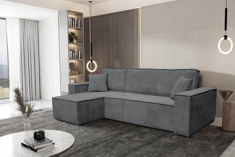 KS Home Concept Ecksofa TAVO L mit Schlaffunktion und Bettkasten, breite Armlehnen, Braun, Kompaktes Schlafsofa, Universal, inkl. 2 Zierkissen KS Home Concept Ecksofa TAVO L mit Schlaffunktion und Bettkasten, breite Armlehnen, Braun, Kompaktes Schlafsofa, Universal, inkl. 2 Zierkissen von KS Home Concept
