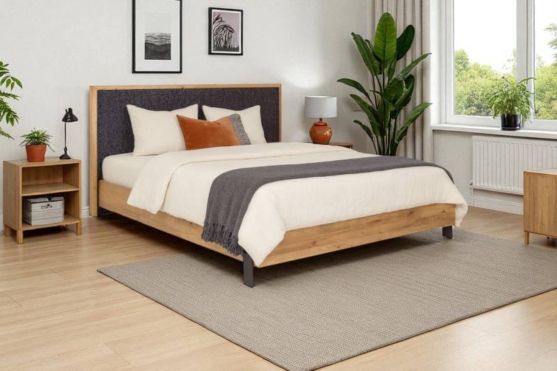KS Home Concept Polsterbett 180x200cm PRATO mit Bonell Matratze H3, Holzrahmen und Perugia-Stoff (Bett + Matraze), Polsterbett min Matraze Härtegrad H3/H4 von KS Home Concept