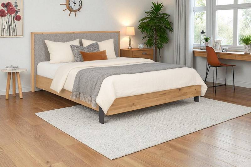 KS Home Concept Polsterbett 180x200cm PRATO mit Pocket Matratze H4, Holzrahmen und Perugia-Stoff (Bett + Matraze), Polsterbett min Matraze Härtegrad H3/H4 von KS Home Concept