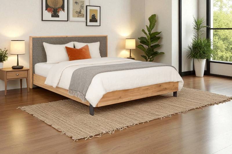 KS Home Concept Polsterbett 180x200cm PRATO mit Pocket Matratze H4, Holzrahmen und Perugia-Stoff (Bett + Matraze), Polsterbett min Matraze Härtegrad H3/H4 von KS Home Concept