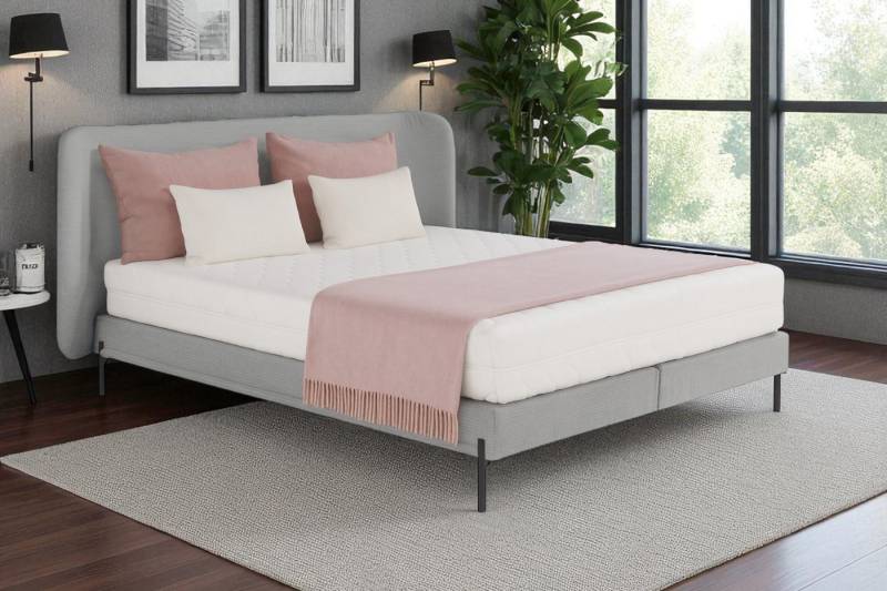 KS Home Concept Polsterbett 180x200cm SIERRA mit Pocket Matratze H4, Holzrahmen und Artico-Stoff (Bett + Matraze), Polsterbett min Matraze Härtegrad H3/H4 von KS Home Concept