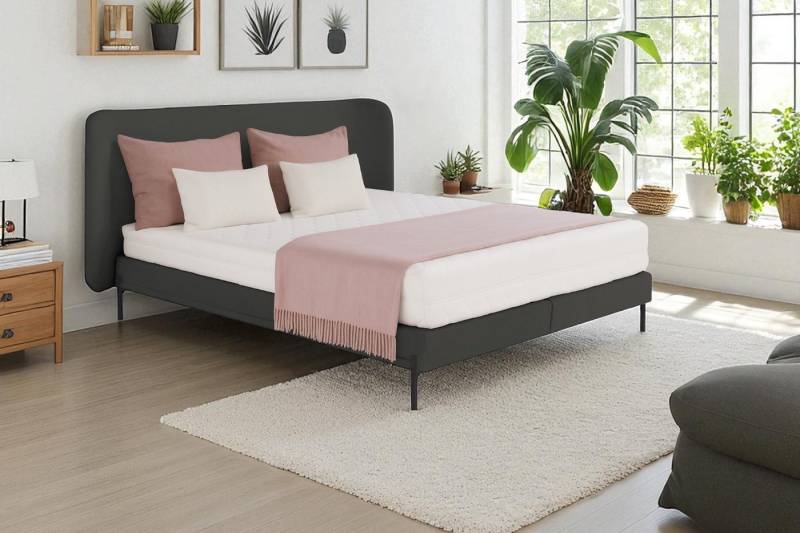 KS Home Concept Polsterbett 180x200cm SIERRA mit Pocket Matratze H4, Holzrahmen und Artico-Stoff (Bett + Matraze), Polsterbett min Matraze Härtegrad H3/H4 von KS Home Concept