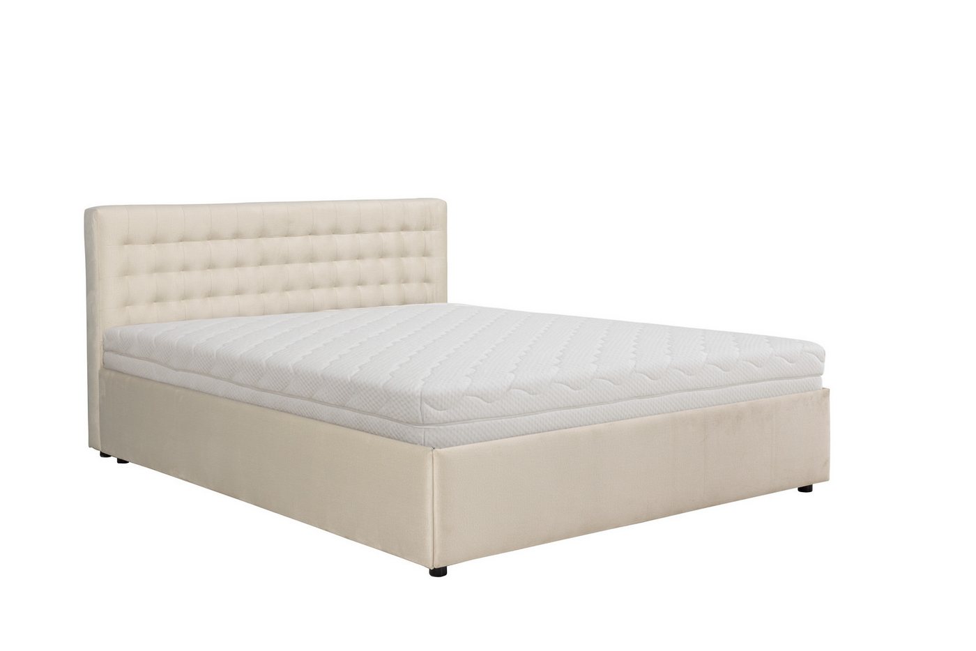 KS Home Concept Polsterbett mit Bettkasten 140x200 cm FORTE mit Bonell Matratze H3 - (Bett + Matraze), Polsterbett min Matraze Härtegrad H3/H4 von KS Home Concept