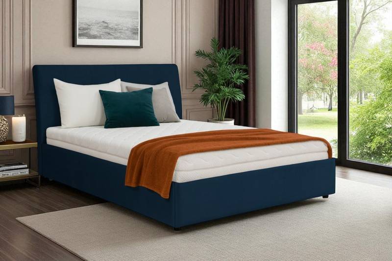 KS Home Concept Polsterbett mit Bettkasten 140x200 cm SOLIS mit Bonell Matratze H3 (Bett + Matraze), Polsterbett mit Matraze Härtegrad H3/H4 von KS Home Concept
