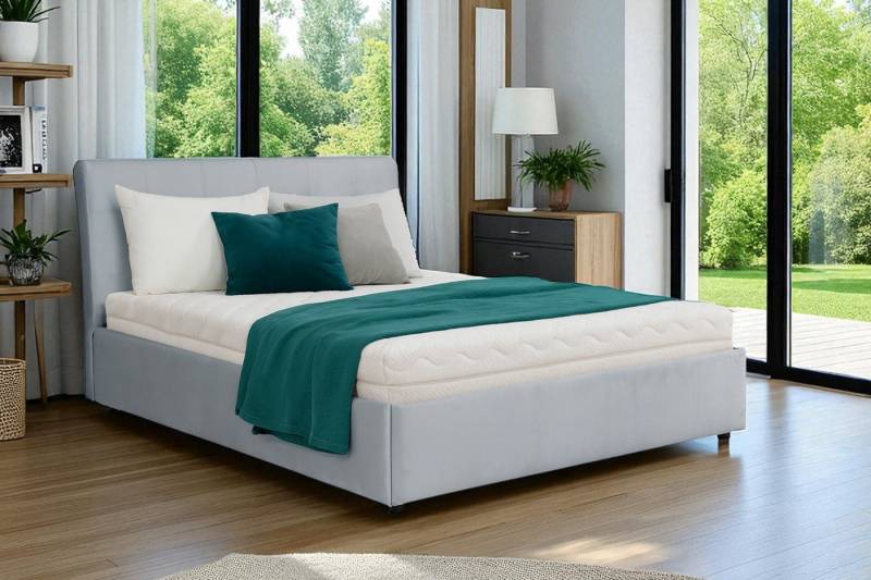 KS Home Concept Polsterbett mit Bettkasten 180x200 cm SOLIS mit Bonell Matratze H3 (Bett + Matraze), Polsterbett mit Matraze Härtegrad H3/H4 von KS Home Concept