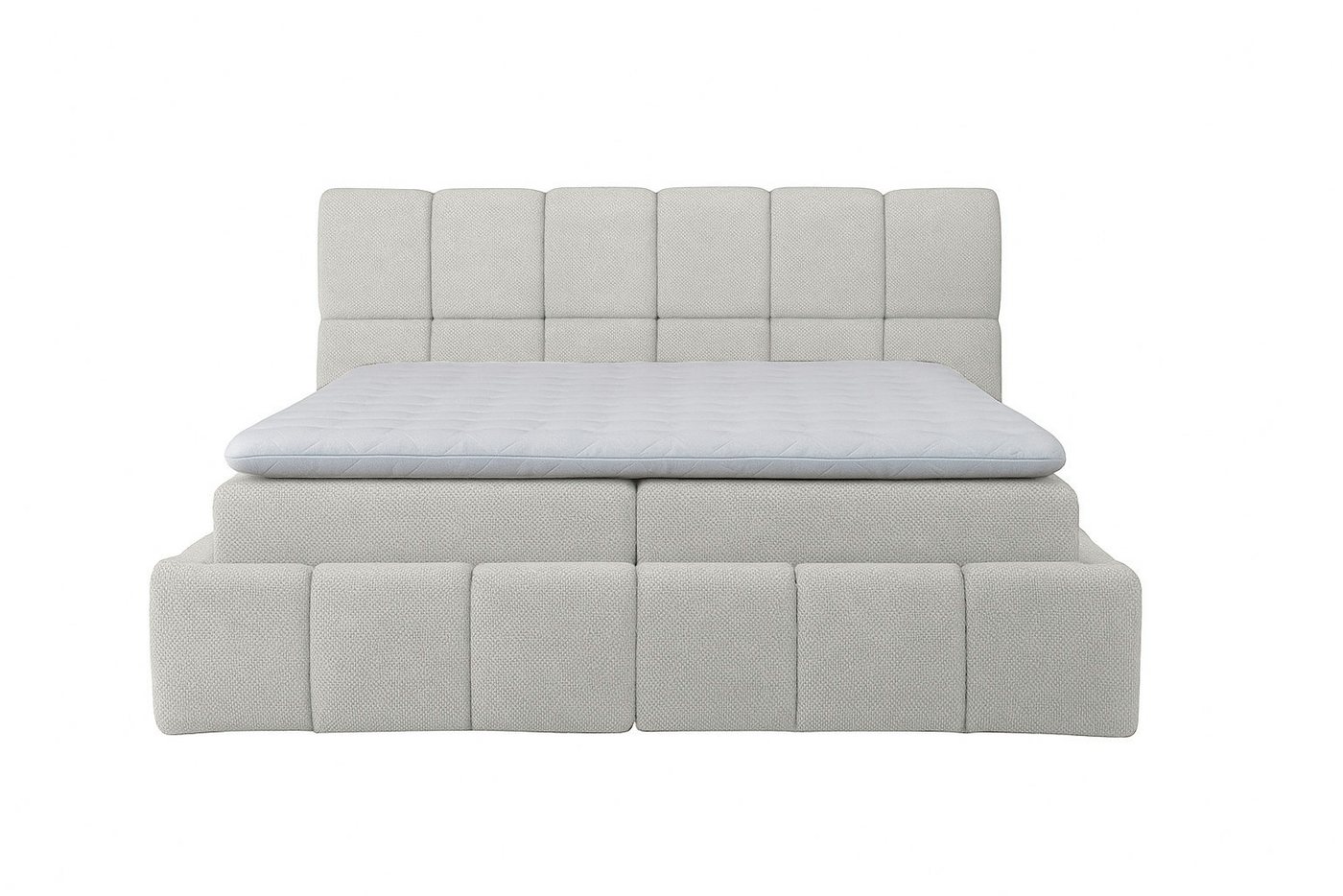 KS Home Concept Polsterbett mit Taschen Matratze H4 und Topper - Zwei Bettkasten 120x200 cm (Bett + Matratze + Topper), Bett mit zwei seitlich zu öffnenden Kästen von KS Home Concept