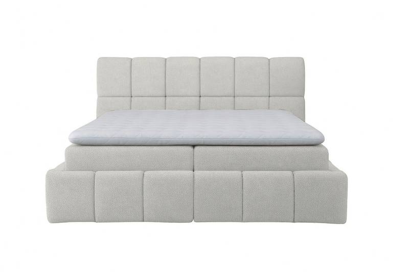 KS Home Concept Polsterbett mit Taschen Matratze H4 und Topper - Zwei Bettkasten 120x200 cm (Bett + Matratze + Topper), Bett mit zwei seitlich zu öffnenden Kästen von KS Home Concept