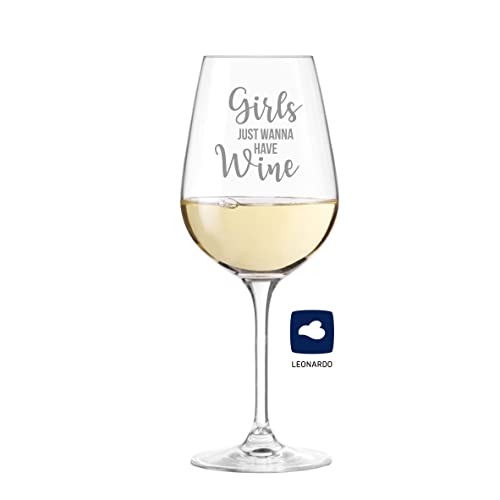 Leonardo Weinglas mit Gravur '' girls just wanna have wine '' - Geschenke für Freunde & Freundinnen, Geburtstagsgeschenke für Frauen, Weihnachten, Weinliebhaber von KS Laserdesign