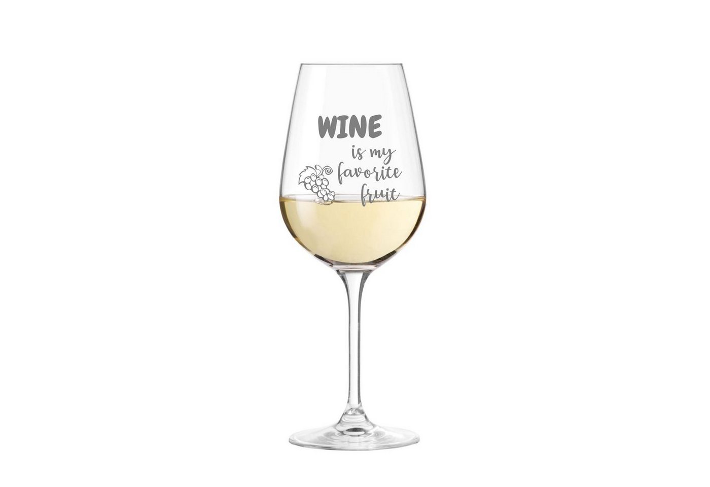 KS Laserdesign Weinglas Leonardo Weinglas mit Gravur Wine is my favorite fruit" - Geschenke für Frauen & Männer, Weinliebhaber, beste Freunde & Freundin, TEQTON Glas, spülmaschinengeeignet" von KS Laserdesign