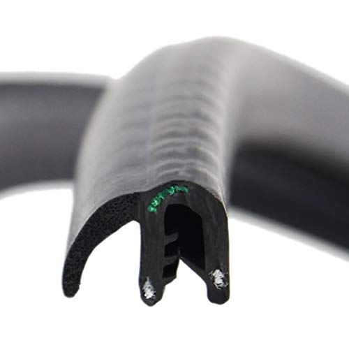 DF10 Dichtungsprofil von SMI-Kantenschutzprofi - Klemmprofil (PVC) - Klemmbereich 1-3,5 mm - mit seitlicher Dichtung als Fahne (EPDM) - einfache Montage, selbstklemmend ohne Kleber (10 m) von SMI