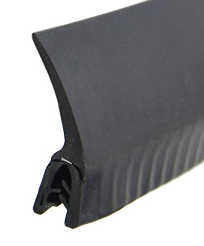 DF5 Dichtungsprofil von SMI-Kantenschutzprofi - Klemmbereich 2-4 mm - mit Dichtung oben aus EPDM Moosgummi - Fahnendichtung - einfache Montage selbstklemmend ohne Kleber (1 m) von SMI