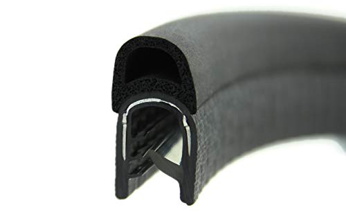 DO12 Dichtungsprofil von SMI-Kantenschutzprofi - Klemmprofil aus Weich-PVC - Klemmbereich 2-5 mm – Dichtschlauch obenliegend aus EPDM Moosgummi - einfache Montage, selbstklemmend ohne Kleber (5 m) von SMI