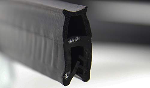 SMI-Dichtungsprofil DO2 für 1-4mm EPDM Moosgummi/Vollgummi mit Stahleinlage selbstklemmend ohne Kleber - Kantenschutz mit Dichtung oben, Kantenschutzdichtprofil für Auto, Kofferraum (0,1 m) von SMI