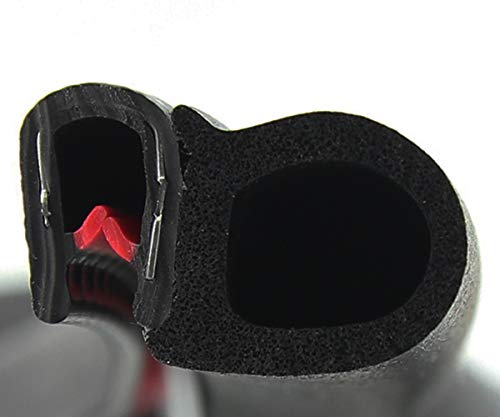 SMI-Dichtungsprofil DS13 für 1-4mm PVC mit Stahleinlage/EPDM Moosgummi selbstklemmend ohne Kleber - Kantenschutz mit Dichtung seitlich, Kantenschutzdichtprofil für Auto, Kofferraum (5 m) von SMI
