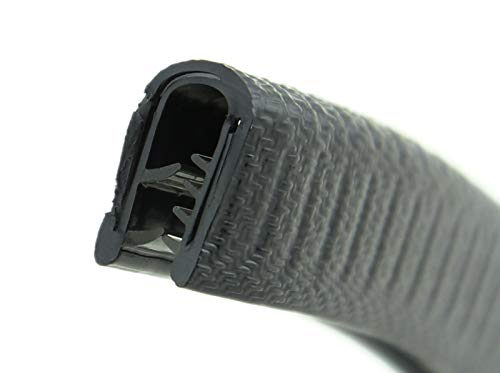 SMI-Kantenschutzprofil KS-G1-4S für 1-4mm PVC mit Stahleinlage Schwarz selbstklemmend ohne Kleber - Kantenschutz, Kederprofil, Kantenprofil, Kantenschutzleiste für Autotüren, Bleche (10 m, schwarz) von SMI