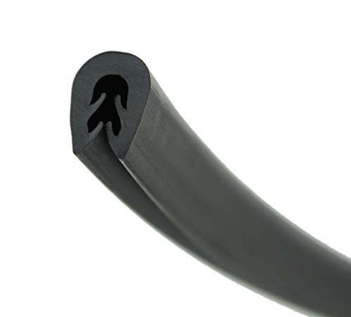 SMI-Kantenschutz KS-TPE1-2S für 1,0-2,5mm TPE Schwarz selbstklemmend ohne Kleber ROSTFREI ohne Metalleinlage- Kantenschutzprofil, Kederprofil, Kantenprofil für Autotüren, Bleche (30 m) von SMI