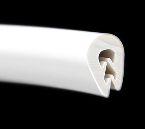 KS-TPE1-2W Kantenschutz aus Thermoplast (TPE) von SMI-Kantenschutzprofi - Klemmbereich 1,0-2,5 mm - Weiß- Klemmprofil - einfache Montage, selbstklemmend ohne Kleber (100 m) von SMI