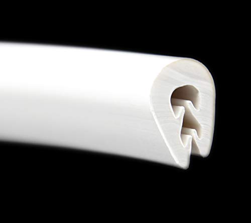 SMI-Kantenschutz KS-TPE1-2W für 1,0-2,5mm TPE Weiß selbstklemmend ohne Kleber ROSTFREI ohne Metalleinlage- Kantenschutzprofil, Kederprofil, Kantenprofil für Autotüren, Bleche (20 m) von SMI