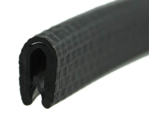 KS1-2S-M Kantenschutzprofil von SMI-Kantenschutzprofi - PVC Gummi Klemmprofil mit Stahleinlage - Kantenschutz - Schwarz, Matt - selbstklemmend ohne Kleber Klemmbereich 1-2 mm (1 m, Schwarz) von SMI