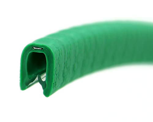 KS1-2SIG Kantenschutzprofil von SMI-Kantenschutzprofi - PVC Gummi Klemmprofil - Klemmbereich 1-2 mm - Stahleinlage - Kantenschutz - Signal-Grün - einfache Montage, selbstklemmend ohne Kleber (5 m) von SMI