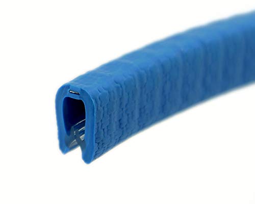 KS1-2VB Kantenschutzprofil von SMI-Kantenschutzprofi - PVC Gummi Klemmprofil - Klemmbereich 1-2 mm - Stahleinlage - Kantenschutz - Verkehrs-Blau - einfache Montage, selbstklemmend ohne Kleber (3 m) von SMI