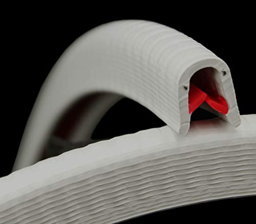 KS1-4HG Kantenschutzprofil von SMI-Kantenschutzprofi - Klemmbereich 1-4 mm - PVC Gummi Klemmprofil mit Stahleinlage - Kantenschutz - Hellgrau - einfache Montage, selbstklemmend ohne Kleber (5 m) von SMI