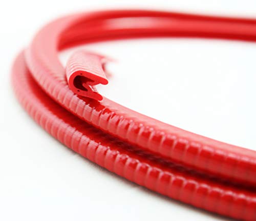 KS1-4R Kantenschutzprofil von SMI-Kantenschutzprofi - Klemmbereich 1-4 mm - PVC Gummi Klemmprofil mit Stahleinlage - Kantenschutz - Rot - einfache Montage, selbstklemmend ohne Kleber (10 m) von SMI