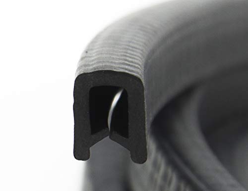 KS1-4S-EPDM Kantenschutzprofil von SMI-Kantenschutzprofi aus EPDM Gummi - Klemmbereich 1-4 mm - Schwarz - Klemmprofil mit Stahleinlage - einfache Montage, selbstklemmend ohne Kleber (1 m) von SMI