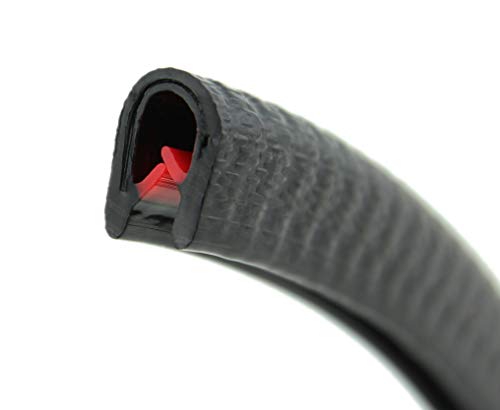 SMI-Kantenschutzprofil KS1-4S für 1-4mm PVC mit Stahleinlage Schwarz selbstklemmend ohne Kleber - Kantenschutz, Kederprofil, Kantenprofil, Kantenschutzleiste für Autotüren, Bleche (100 m) von SMI