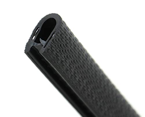 SMI-Kantenschutzprofil KS1-4S-M für 1-4mm PVC mit Stahleinlage Schwarz selbstklemmend ohne Kleber - Kantenschutz, Kederprofil, Kantenprofil, Kantenschutzleiste für Autotüren, Bleche (1 m) von SMI